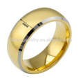 Anillo de tungsteno de oro de 18k oro simple para hombres